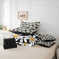 thumbnail image 5 of Homewish Black White Flower Bedding Comforter Set 7pcs for Kid, Groovy Daisy Floral King Bedding Sets, Kawaii Cartoon Theme Reversible Bed Sheets, Breathable Home Decor, 5 of 7