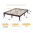 thumbnail image 3 of 14 Inch King Solid Wood Platform Bed Frame, No Squeak Bed Frame with Wooden Slats, No Box Spring Needed, 9.2” Under Bed Storage – Espresso, 3 of 11