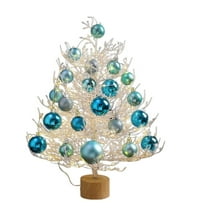 Mini Christmas Tree 45CM Blue Artificial Snow Tree Desktop Tabletop Decoration Holiday Home Decor