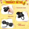 thumbnail image 3 of 1 Pair Spanish Castanets Flamenco Castanets with String Traditional Wood Hand Percussion Castanets(Black), 3 of 5