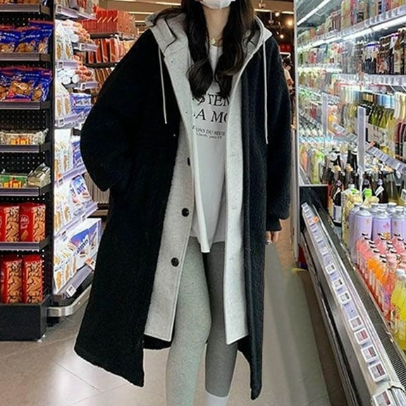 Fall Outfits for Women 2025 Fall Outfits for Women 2025 Fashionable Solid Color Patchwork Hooded Button Cardigan Long Sleeved Jacket