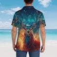 thumbnail image 4 of Disketp Celestial Stag Cosmic Glow Hawaiian Shirts for Men,Mens Casual Short Sleeve Button Down Shirts Beach Shirt,Medium, 4 of 7