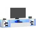thumbnail image 3 of Soges Wall Mounted TV Cabinet with 3 Drawers and LED Lights, Floating TV Stand with LED for Living Room Bedroom, White, 55 inch, 3 of 8