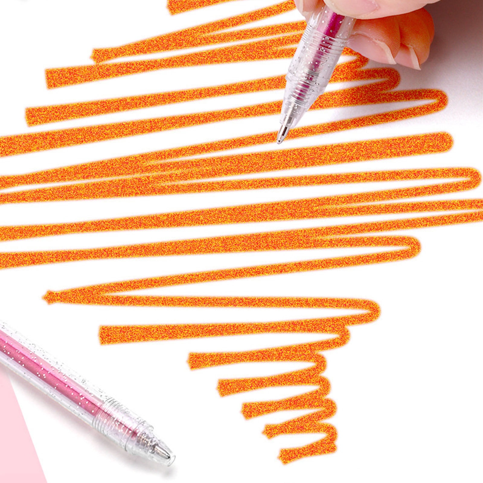 Retractable Colored Gel Pen 1.0MM Glittering Gel Inks Pen Metallic Highlighter for Scrapbooking Journal Planner Notebook