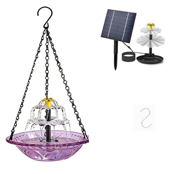 Cheapark Solar Hanging Bird Feeder Floating Outdoor Garden Decor Wild Bird Watching Supply For Patio Patriotic Festival Use