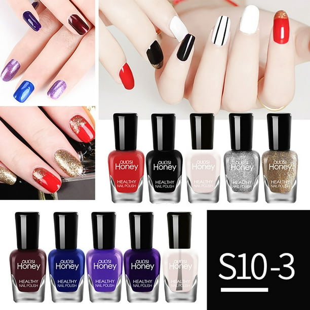 Esmalte de uñas, regalo para mujer, set de esmalte de uñas de secado rápido, pelable y desgarrable, 5 ml x 10 botellas, bolígrafo para uñas.