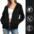 thumbnail image 3 of Women's Rain Jacket Full Zip Hooded Water Resistant Long Sleeve Outdoor Hiking Windbreaker, 3 of 9