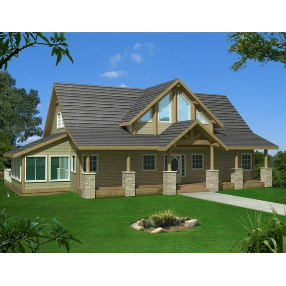 001-3251: Mountain 3 Bed, 3 Bath Luxury Home Plan, 2281 Sq Ft: Full Blueprints with License to Build by Home Plan Marketplace - Lesuto