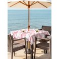 thumbnail image 2 of Outdoor Tablecloth with Umbrella Hole and Zipper, Valentine's Day Square Table Cloth 60x60 Inch Waterproof Tablecloth, Pink Rainbow Love Heart Polka Dots Spring Picnic Table Cover for Patio Camping, 2 of 7