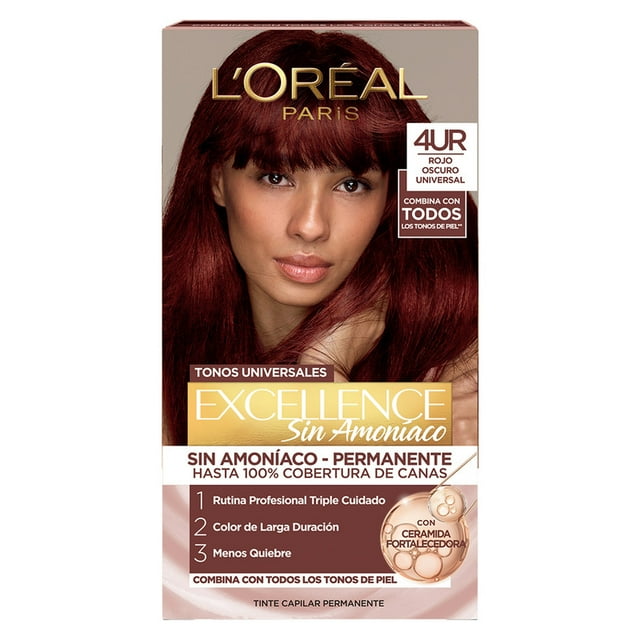 Tinte de cabello Loreal Excellence Sin Amonico 4UR Rojo