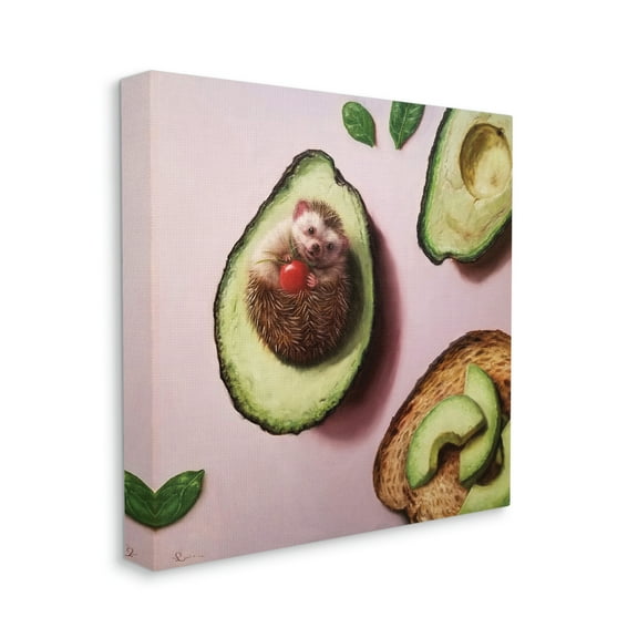 Stupell Industries Adorable Hedgehog Resting in Avocado,24 x 24,Designed by Lucia Heffernan