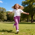 thumbnail image 6 of Posijego Girls Linen Pants Solid Color Lightweight Drawstring Elastic Waist Straight Leg Pants Summer Casual with Pockets, 6 of 9