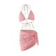 thumbnail image 3 of Conjunto de bikini para mujer con cadena, cuello halter, cordón ajustable, elegante braguita con cierre cruzado para clubes, actividades acuátic, 3 of 9