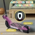 thumbnail image 4 of Xuanlur Electric Scooter for Kids Ages 6-14, Kid and Teen EScooter with Scooter Bell, Rear Brake, Non-Slip Handle, LED Lights, 6.48 Mph Speed, Ride on Toy for Girls, Boys, Pink, 4 of 7