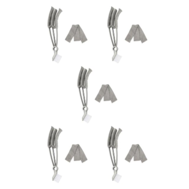Wosthever Cepillo de limpieza de microfibra de doble para persianas y limpiador de ventanas, plumero, operación con una sola mano, gris + paño Type2 NO2