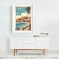 thumbnail image 2 of Palma de Mallorca Vintage Retro Travel Art - Balearic Islands Spain Illustration White Framed Wall Art Print 16 x 24 inches, 2 of 3