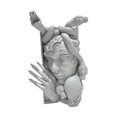 thumbnail image 3 of Snake Women Face Bookend Libro decorativo Decoración Catiná Coleccionable Ornamento de resina para resina para el escritorio de la oficina en el hogar Gris, 3 of 9