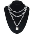 thumbnail image 1 of Grunge Lock Chain Necklace With A Padlock Pendants For Women, 1 of 27