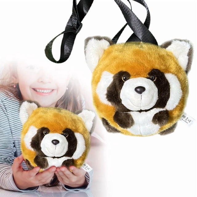 Bolso bandolera realista con forma de mapache para niños y adultos. Bonito bolso con temática animal, perfecto para los amantes de los animales (20 cm).