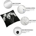 thumbnail image 4 of JEUXUS Printed on Both Sides 2-Piece Short Plush Pillowcase Tulips at Night White, 4 of 6