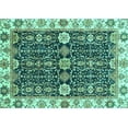 thumbnail image 1 of Ahgly Company Machine Washable Indoor Rectangle Oriental Turquoise Blue Traditional Area Rugs, 4' x 6', 1 of 4