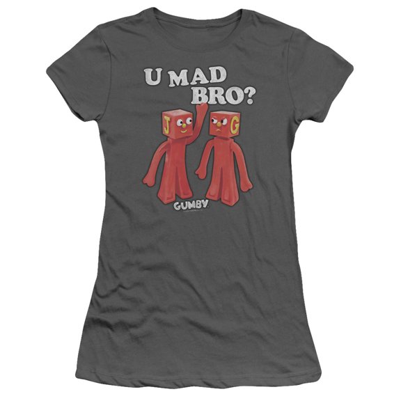 Gumby U Mad Bro S/S Junior Women's T-Shirt Sheer Charcoal