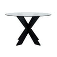 thumbnail image 3 of Bowery Hill Modern X Base Wood and Glass Dining Table in Black, 3 of 7