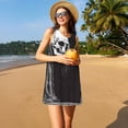 thumbnail image 3 of Balery Gothic Skull Drape Vestidos de verano para mujer con estampado: vestido holgado sin mangas, vestido playero informal y cómodo para días calurosos., 3 of 7