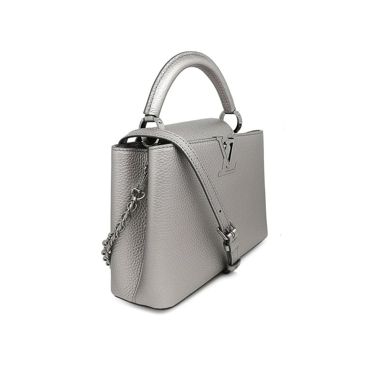Louis Vuitton Capucines Bb Metallic Grey Top Handle Handbag, Women's, Size: One size, Gray