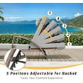 thumbnail image 4 of Outdoor Chaise Lounge Set of 2 Rattan Patio Folding Chaise Lounge Adjustable 5 Position Back Patio Pool Lounge Chair with Cushion Pillow for Poolside Backyard Deck Porch Gray, 4 of 8
