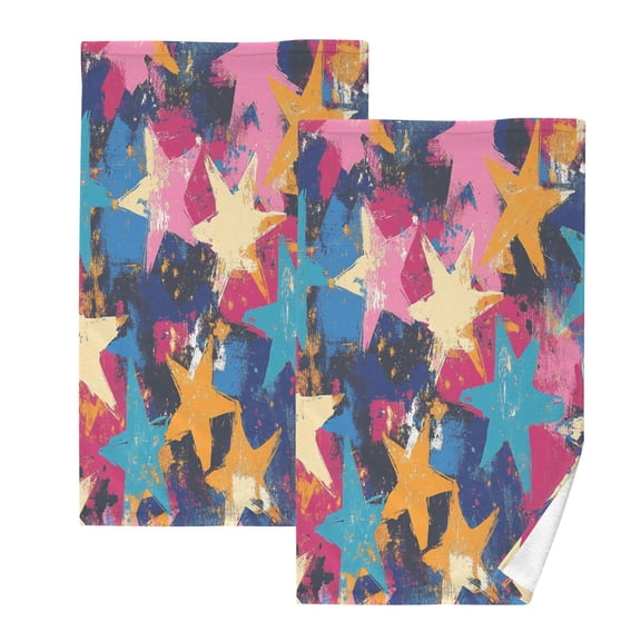 BZSMCE Face Towel Hand Towel Bath Towel Cotton Bath Towel Sets Hand Bath Towels Fashion Colorful Starburstes Pattern