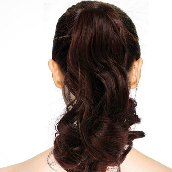 DECOMELODY 1Pcs Curly Clip in Ponytail Extension for Women with Instant Hairstyle 10Inch