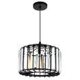 thumbnail image 2 of CWI Lighting Alethia 1 Light Drum Shade Contemporary Metal Pendant in Black, 2 of 6