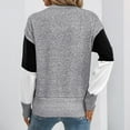 thumbnail image 6 of Htigea Women's Crew Neck Sweaters Color Block Long Sleeve Knitted Pullover Casual Cozy Jumper Tops Loose Fit Sweater Gray S, 6 of 9