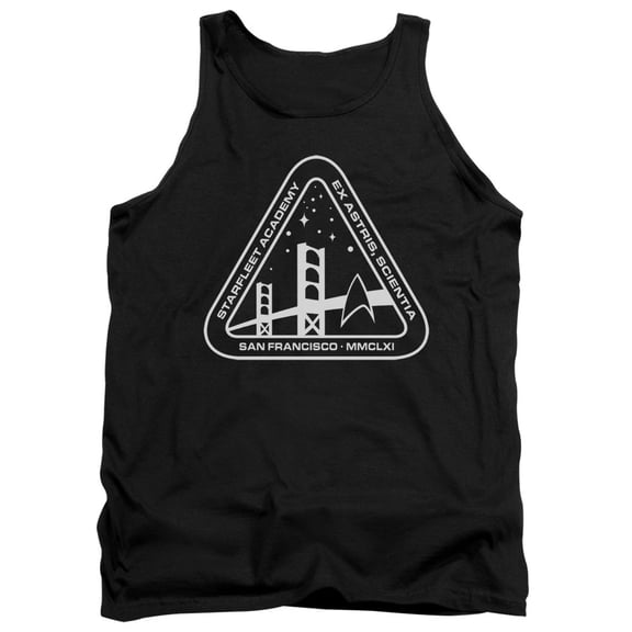 Star Trek White Academy Logo Adult Tank Top Black