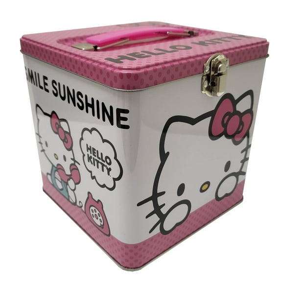 The Tin Box Company XL Storage Tin with Handle, Hello Kitty