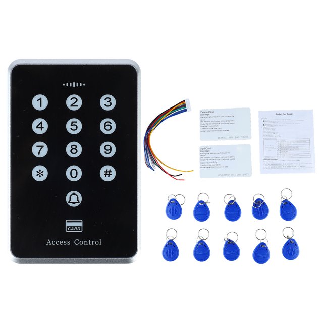 Teclado de control de acceso inteligente con 10 tarjetas DC12V compatible con 1000 usuarios WG26 34 salidas para apartamentos comunitarios