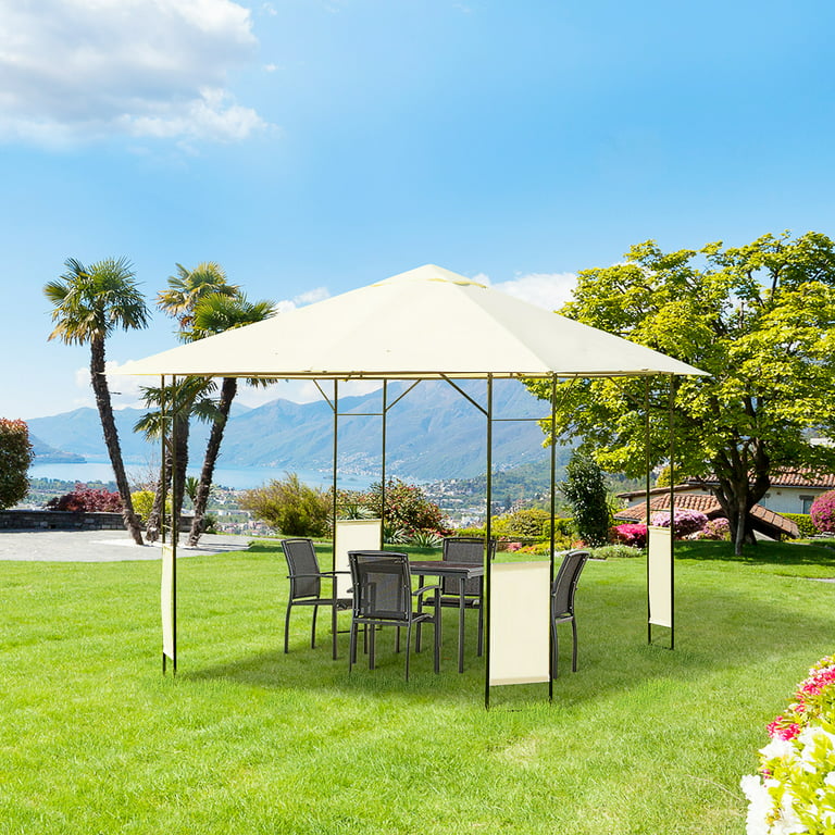 Outsunny 10' x 10' Modern Outdoor Gazebo Canopy with Weather Resistant Roof  