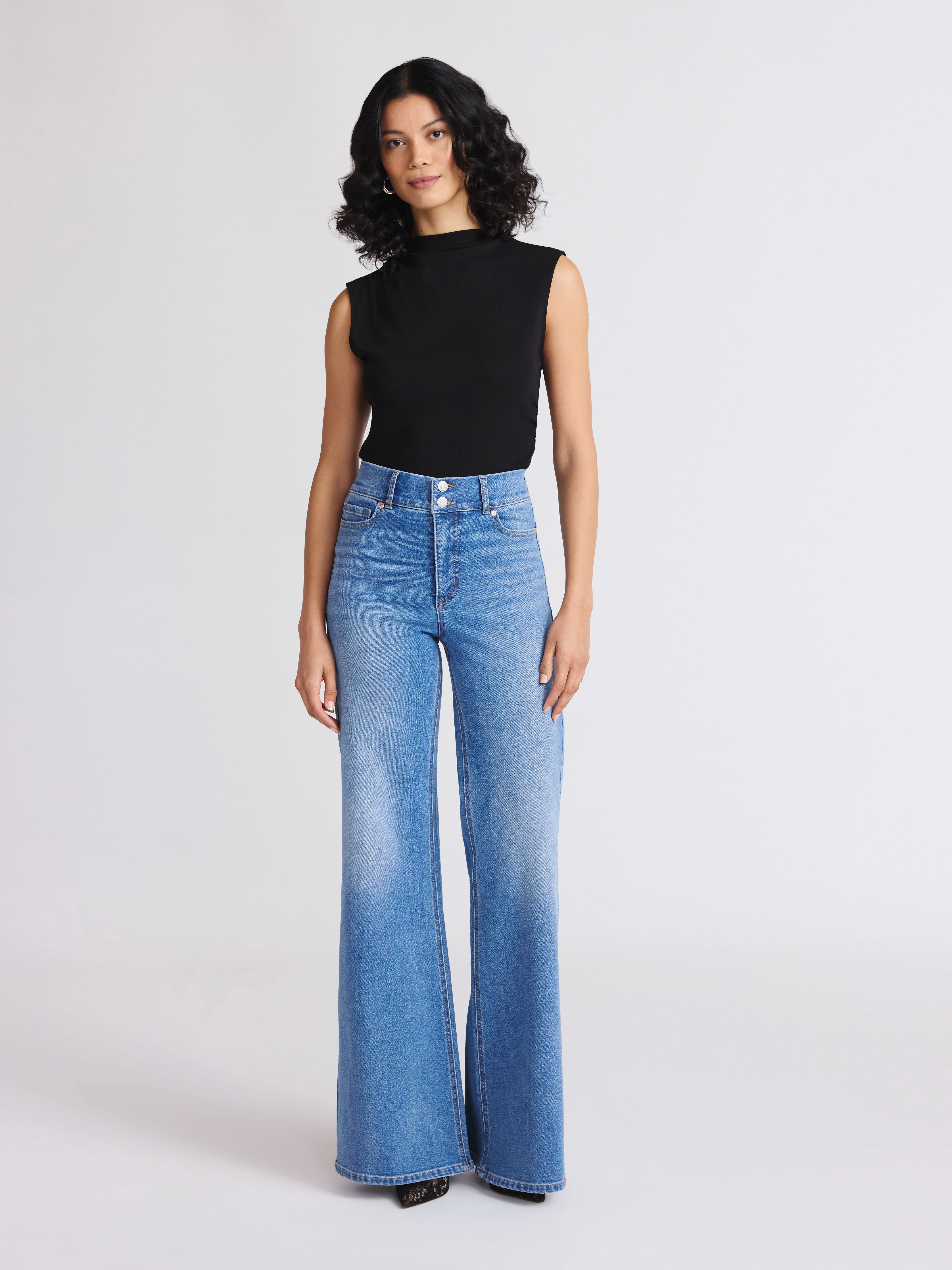 Sofia by Sofia Vergara Women's and Women's Plus Margot Wide Leg High Rise Jeans, 30.5" and 32.5" Inseams, Sizes 0-28