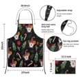 thumbnail image 7 of Black Christmas Gnome and Gift Pattern Apron-Garden Aprons for Women with Pockets-Cotton Linen Waterproof Kitchen Cooking Gardening Aprons Adjustable for Kitchen,Cooking,BBQ and Salon 33"x27", 7 of 7