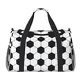 thumbnail image 1 of Xecao Soccer Ball Pattern ​Lightweight Crossbody Weekender Bag Mesh Side Pockets Padded Handles Sports Outdoor Gear Organizer, 1 of 7