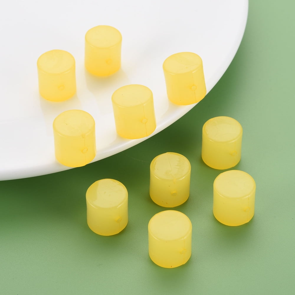 Imitation Jelly Acrylic Beads Column Yellow 14.5x14.5mm Hole: 1.8mm about 200pcs/500g