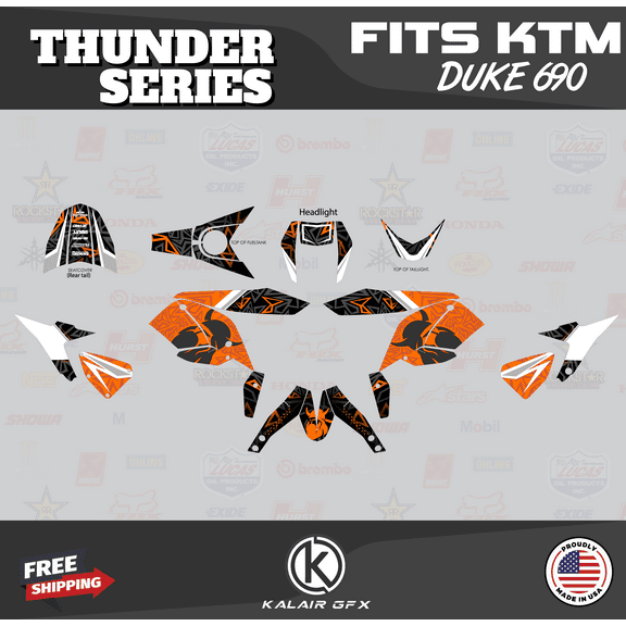 Kalair GFX Graphics Kit for Ktm 690 DUKE (2012-2020) Thunder Series