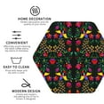 thumbnail image 3 of Vsdgher Mexican Flower 2 Leather Coasters for Drinks, Durable Drink Coasters 4 Set for Tabletop Protection, Luxurious Home Décor and Housewarming Gift-Hexagon, 3 of 6