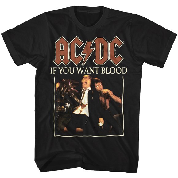 ACDC 1973 Australian Heavy Metal Rock Band If You Want Blood T-Shirt Tee