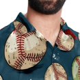 thumbnail image 5 of Baseball Men's Short Sleeve Beach Shirts Hawaiian Button Down Casual Summer Printed Unisex Top, 5 of 6