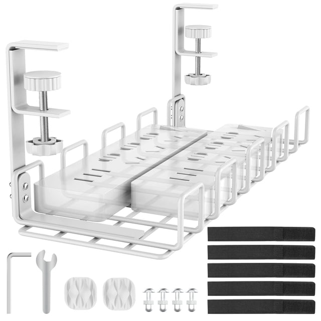 Bandeja de gestión de cables REFLYING para debajo del escritorio, acero, L, 40 x 16 cm