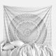 thumbnail image 1 of Tapiz de mandala gris plateado para dormitorio, tapiz estético, tapiz de pared independiente, decoración de habitación hippie, tapices bohemios, tapiz pequeño Trippy para colgar en la pared, 28.0 x 3 JAMW Sencillez, 1 of 5