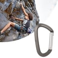thumbnail image 5 of Carabiner Clip Climbing Safety Lock Aluminium Alloy D Shaped for Hammock Keychain Grey Body Silver Rod Quick Release, 5 of 5