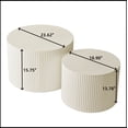 thumbnail image 6 of Wave Stripe Nesting Coffee Table Set for Living Room, Bedroom, Beige(Set of 2 Pieces), 6 of 12
